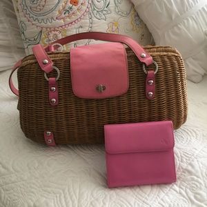 Monsac straw satchel